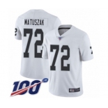 Men's Oakland Raiders #72 John Matuszak White Vapor Untouchable Limited Player 100th Season Football Jersey