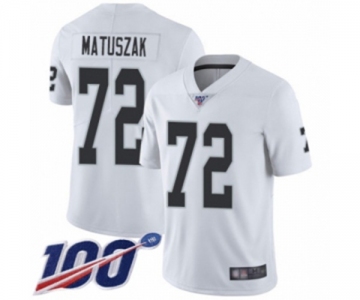 Men's Oakland Raiders #72 John Matuszak White Vapor Untouchable Limited Player 100th Season Football Jersey