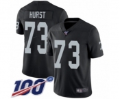 Men's Oakland Raiders #73 Maurice Hurst Black Team Color Vapor Untouchable Limited Player 100th Season Football Jersey