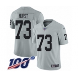 Men's Oakland Raiders #73 Maurice Hurst Limited Silver Inverted Legend 100th Season Football Jersey