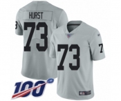 Men's Oakland Raiders #73 Maurice Hurst Limited Silver Inverted Legend 100th Season Football Jersey