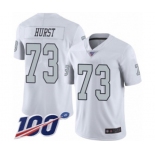 Men's Oakland Raiders #73 Maurice Hurst Limited White Rush Vapor Untouchable 100th Season Football Jersey