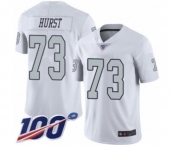 Men's Oakland Raiders #73 Maurice Hurst Limited White Rush Vapor Untouchable 100th Season Football Jersey