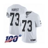 Men's Oakland Raiders #73 Maurice Hurst White Vapor Untouchable Limited Player 100th Season Football Jersey