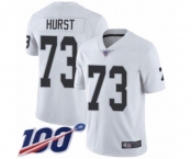 Men's Oakland Raiders #73 Maurice Hurst White Vapor Untouchable Limited Player 100th Season Football Jersey