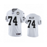 Men's Oakland Raiders #74 Kolton Miller White 60th Anniversary Vapor Untouchable Limited Player 100th Season Football Jersey