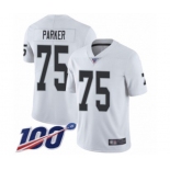 Men's Oakland Raiders #75 Brandon Parker White Vapor Untouchable Limited Player 100th Season Football Jersey