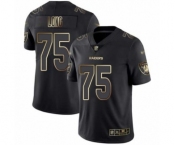 Men's Oakland Raiders #75 Howie Long Black Gold Vapor Untouchable Limited Football Jersey