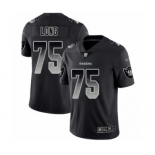 Men's Oakland Raiders #75 Howie Long Black Smoke Fashion Limited Football Jersey