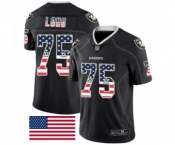 Men's Oakland Raiders #75 Howie Long Black USA Flag Fashion Limited Football Jersey