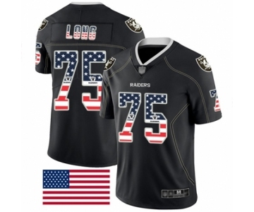 Men's Oakland Raiders #75 Howie Long Black USA Flag Fashion Limited Football Jersey