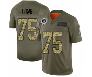 Men's Oakland Raiders #75 Howie Long Olive Camo 2019 Salute to Service Limited Football Jersey