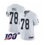 Men's Oakland Raiders #78 Art Shell White Vapor Untouchable Limited Player 100th Season Football Jersey