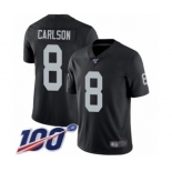 Men's Oakland Raiders #8 Daniel Carlson Black Team Color Vapor Untouchable Limited Player 100th Season Football Jersey