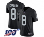 Men's Oakland Raiders #8 Daniel Carlson Black Team Color Vapor Untouchable Limited Player 100th Season Football Jersey