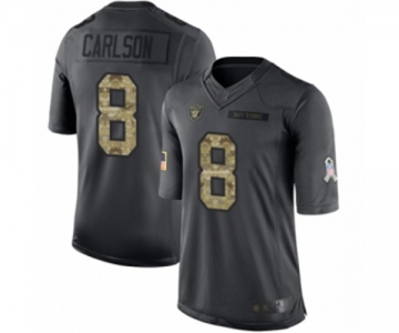 Men's Oakland Raiders #8 Daniel Carlson Limited Black 2016 Salute to Service Football Jersey