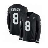 Men's Oakland Raiders #8 Daniel Carlson Limited Black Therma Long Sleeve Football Jersey