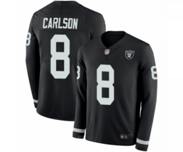 Men's Oakland Raiders #8 Daniel Carlson Limited Black Therma Long Sleeve Football Jersey