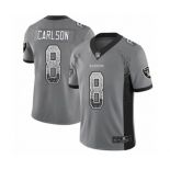 Men's Oakland Raiders #8 Daniel Carlson Limited Gray Rush Drift Fashion Football Jersey