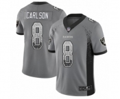 Men's Oakland Raiders #8 Daniel Carlson Limited Gray Rush Drift Fashion Football Jersey