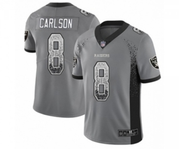 Men's Oakland Raiders #8 Daniel Carlson Limited Gray Rush Drift Fashion Football Jersey