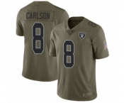 Men's Oakland Raiders #8 Daniel Carlson Limited Olive 2017 Salute to Service Football Jersey