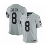 Men's Oakland Raiders #8 Daniel Carlson Limited Silver Inverted Legend Football Jersey