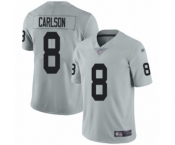 Men's Oakland Raiders #8 Daniel Carlson Limited Silver Inverted Legend Football Jersey