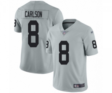 Men's Oakland Raiders #8 Daniel Carlson Limited Silver Inverted Legend Football Jersey