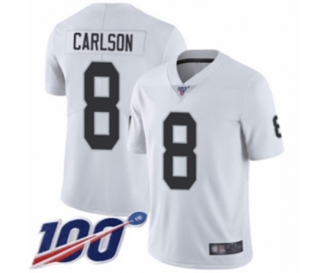 Men's Oakland Raiders #8 Daniel Carlson White Vapor Untouchable Limited Player 100th Season Football Jersey