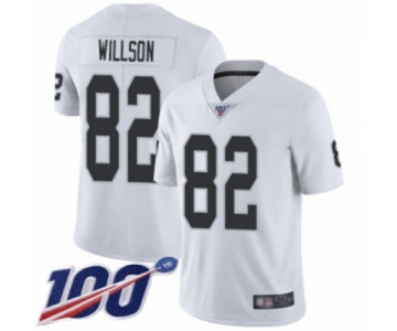 Men's Oakland Raiders #82 Luke Willson White Vapor Untouchable Limited Player 100th Season Football Jersey