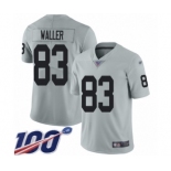 Men's Oakland Raiders #83 Darren Waller Limited Silver Inverted Legend 100th Season Football Jersey