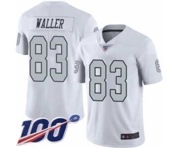 Men's Oakland Raiders #83 Darren Waller Limited White Rush Vapor Untouchable 100th Season Football Jersey