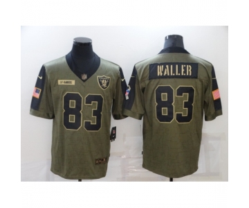 Men's Oakland Raiders #83 Darren Waller Nike Olive 2021 Salute To Service Limited Player Jersey