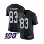 Men's Oakland Raiders #83 Ted Hendricks Black Team Color Vapor Untouchable Limited Player 100th Season Football Jersey