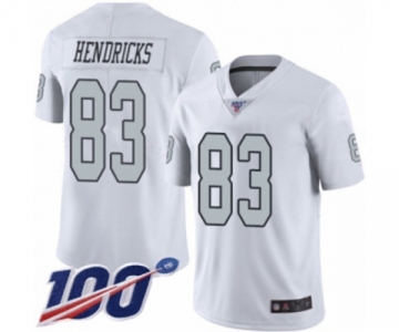 Men's Oakland Raiders #83 Ted Hendricks Limited White Rush Vapor Untouchable 100th Season Football Jersey