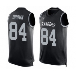 Men's Oakland Raiders #84 Antonio Brown Limited Black Player Name & Number Tank Top Football Jersey