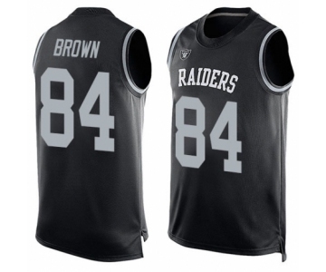 Men's Oakland Raiders #84 Antonio Brown Limited Black Player Name & Number Tank Top Football Jersey