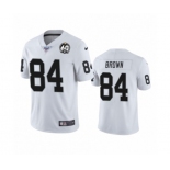 Men's Oakland Raiders #84 Antonio Brown White 60th Anniversary Vapor Untouchable Limited Player 100th Season Football Jersey