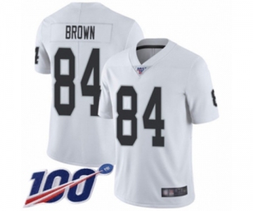 Men's Oakland Raiders #84 Antonio Brown White Vapor Untouchable Limited Player 100th Season Football Jersey