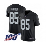 Men's Oakland Raiders #85 Derek Carrier Black Team Color Vapor Untouchable Limited Player 100th Season Football Jersey