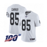 Men's Oakland Raiders #85 Derek Carrier White Vapor Untouchable Limited Player 100th Season Football Jersey