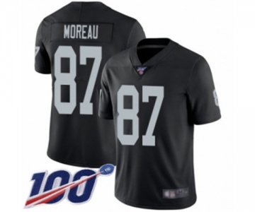 Men's Oakland Raiders #87 Foster Moreau Black Team Color Vapor Untouchable Limited Player 100th Season Football Jersey