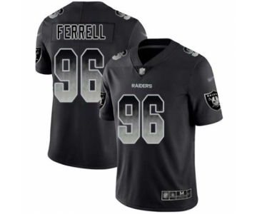 Men's Oakland Raiders #96 Clelin Ferrell Black Smoke Fashion Limited Football Jersey