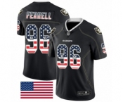 Men's Oakland Raiders #96 Clelin Ferrell Black USA Flag Fashion Limited Football Jersey