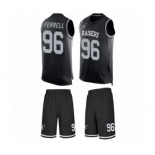 Men's Oakland Raiders #96 Clelin Ferrell Limited Black Tank Top Suit Football Jersey