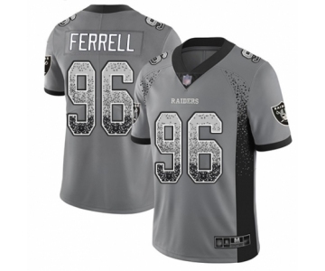 Men's Oakland Raiders #96 Clelin Ferrell Limited Gray Rush Drift Fashion Football Jersey