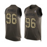 Men's Oakland Raiders #96 Clelin Ferrell Limited Green Salute to Service Tank Top Football Jersey