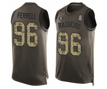 Men's Oakland Raiders #96 Clelin Ferrell Limited Green Salute to Service Tank Top Football Jersey