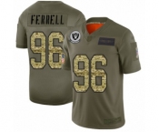 Men's Oakland Raiders #96 Clelin Ferrell Olive Camo 2019 Salute to Service Limited Football Jersey